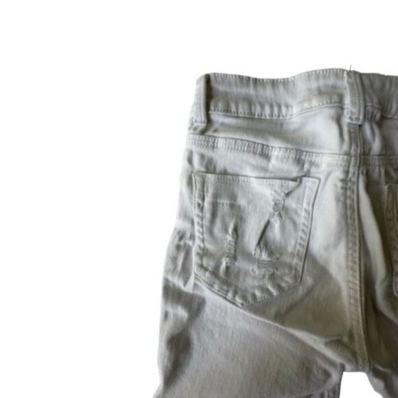 Indigo Rein Sz 7 High Rise Short Shorts White Raw Hem Cuffed Stretch Distressed - Picture 7 of 9